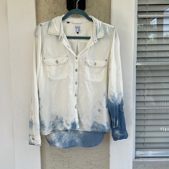 Guess white & blue sky denim shirt - Picture 3 of 4